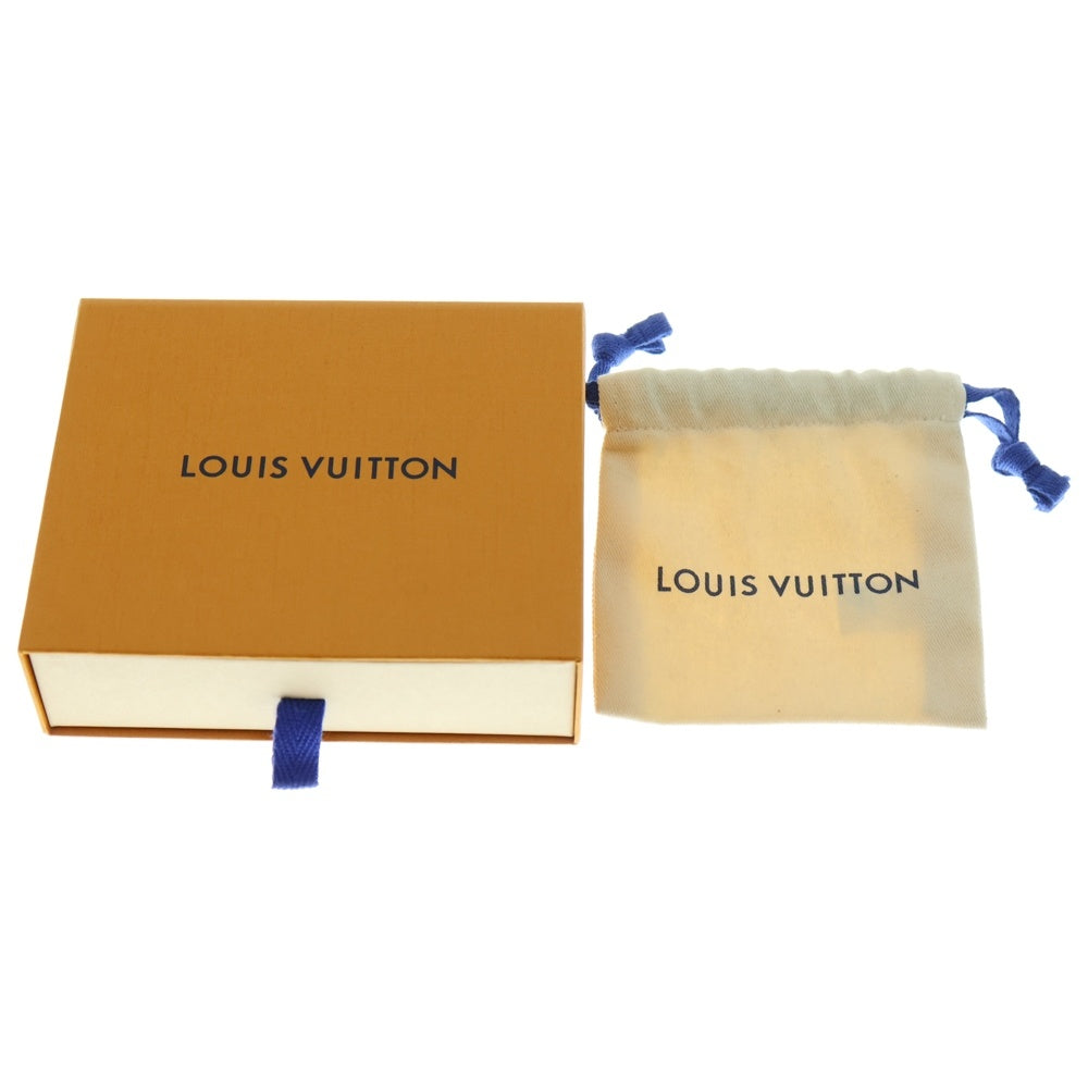 LOUIS VUITTON(ルイヴィトン) ガラスパール フュージョン LVイニシャル ダブルチェーン ネックレス M02224 ブルー×シルバー