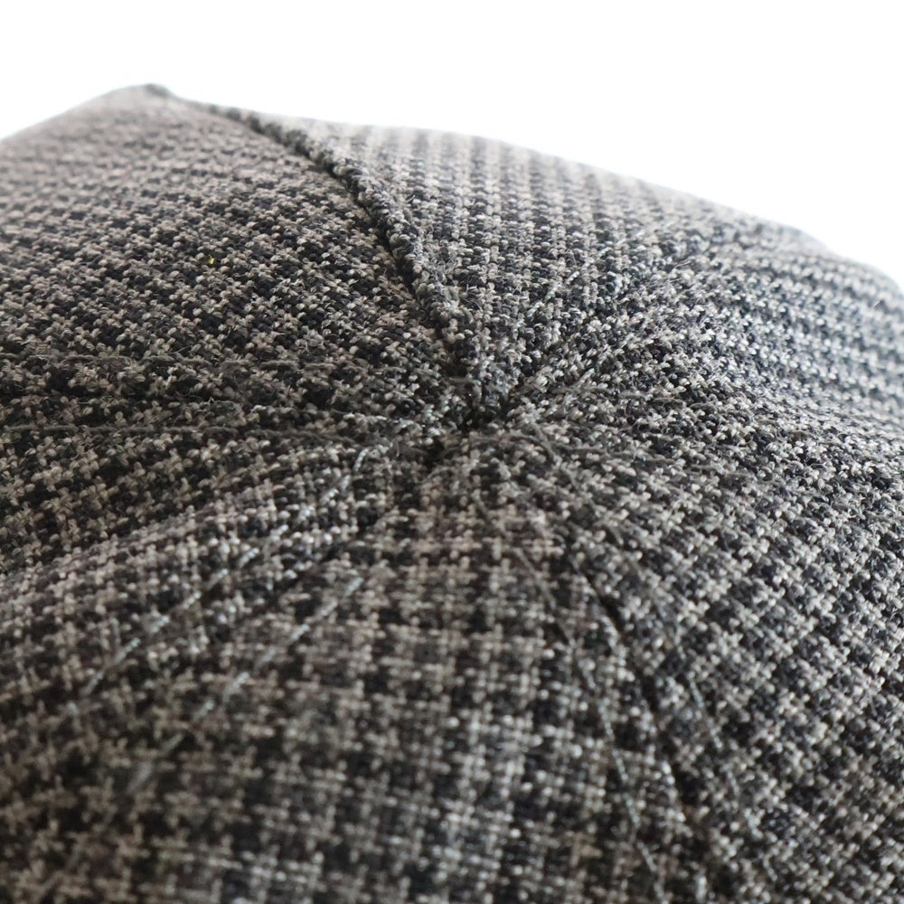 Christian Dior(クリスチャンディオール) ロゴ刺繍 チェック総柄 ウール 5パネル ベースボールキャップ 帽子 グレー 483C901I6205