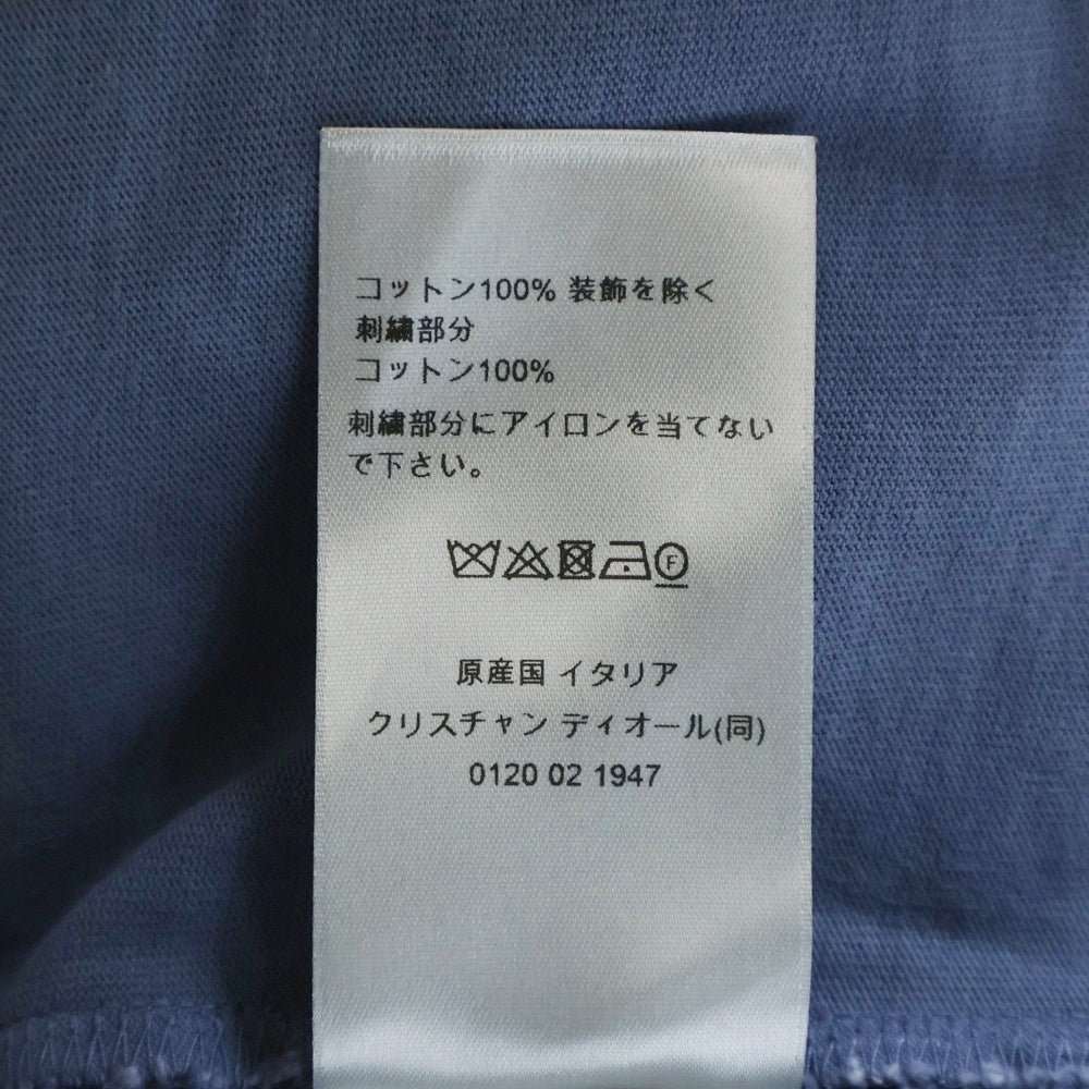 Christian Dior(クリスチャンディオール) 24AW ×STONE ISLAND ストーンアイランド ロゴ クルーネック 半袖Tシャツ カットソー ブルー 493J638A0554