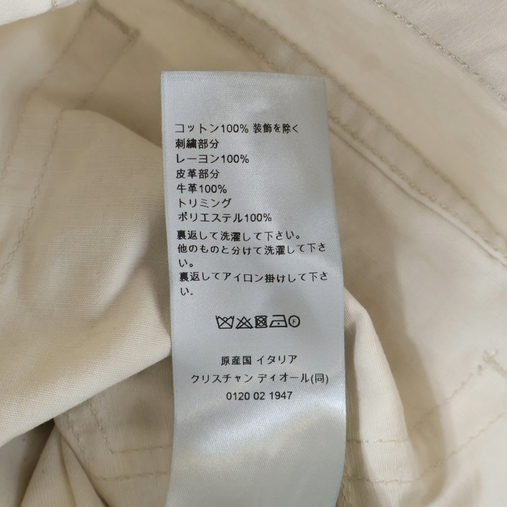 Christian Dior(クリスチャンディオール) CDハートロゴ刺繍 コットン ワイド ストレート ボタンフライ ハーフ ショートパンツ ショーツ ホワイト 313D008D384X