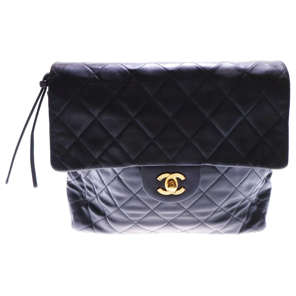 CHANEL(シャネル) マトラッセ ココマーク リュックサック バックパック ブラック ラムスキン ゴールド金具