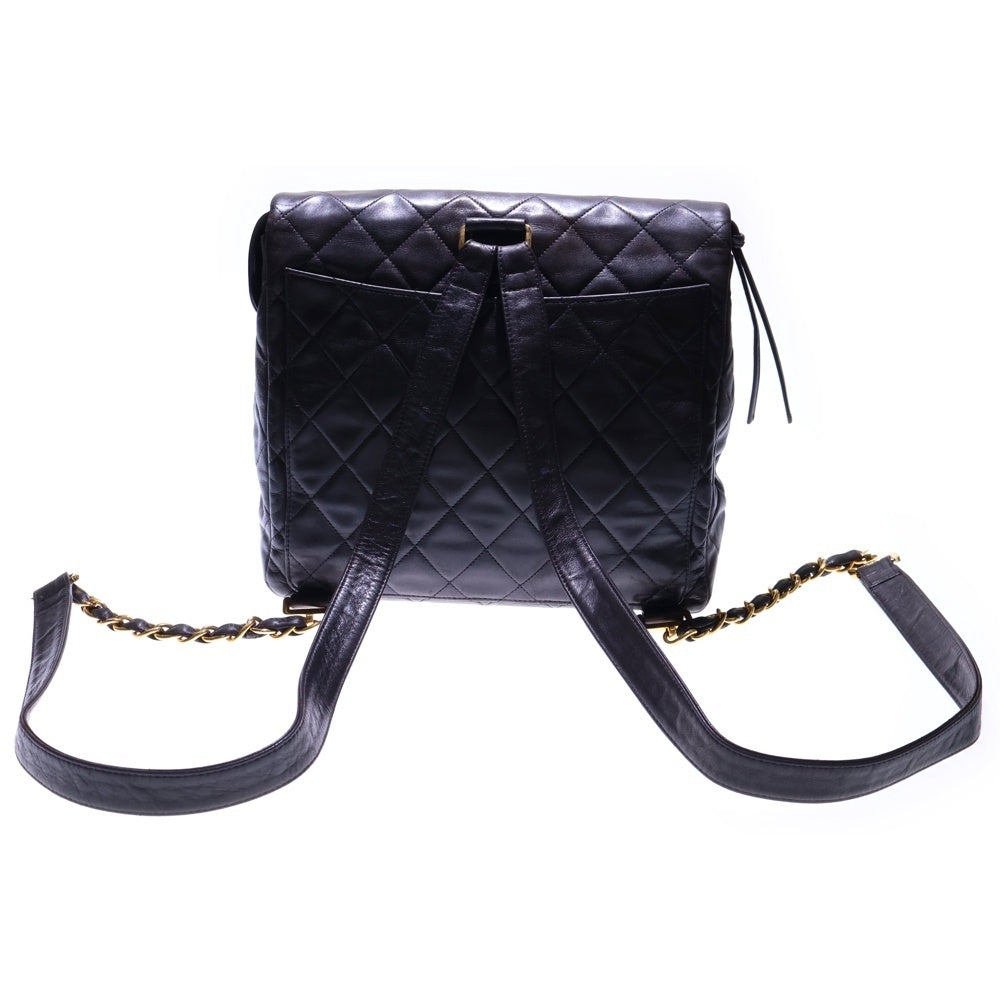 CHANEL(シャネル) マトラッセ ココマーク リュックサック バックパック ブラック ラムスキン ゴールド金具