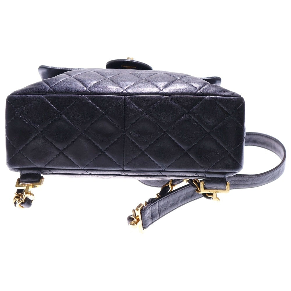 CHANEL(シャネル) マトラッセ ココマーク リュックサック バックパック ブラック ラムスキン ゴールド金具