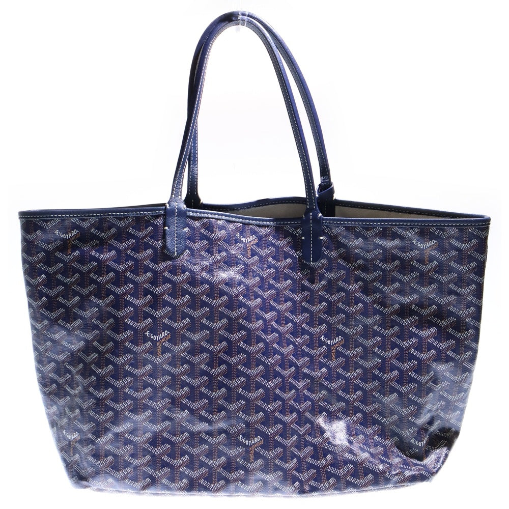 GOYARD(ゴヤール) サンルイMM PVCコーティングキャンバス レザー ハンド トートバッグ ネイビー