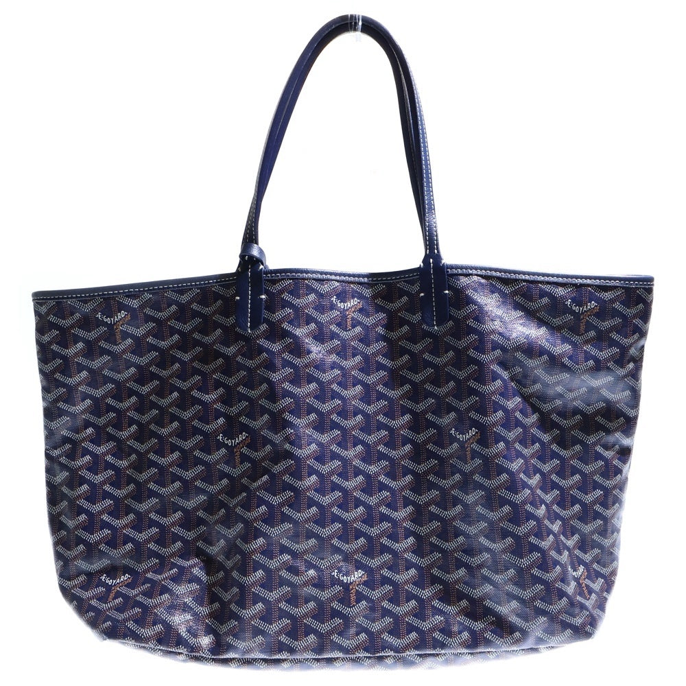 GOYARD(ゴヤール) サンルイMM PVCコーティングキャンバス レザー ハンド トートバッグ ネイビー