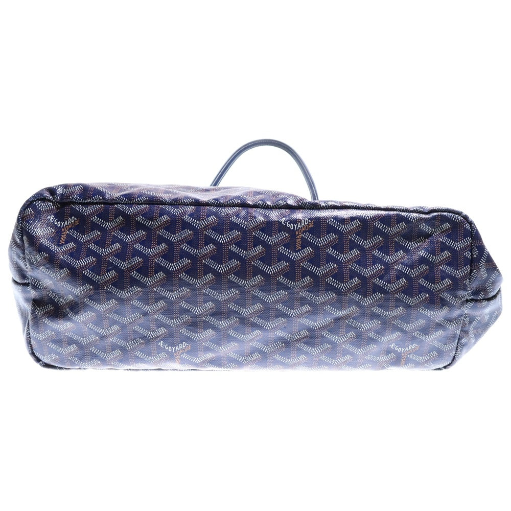 GOYARD(ゴヤール) サンルイMM PVCコーティングキャンバス レザー ハンド トートバッグ ネイビー