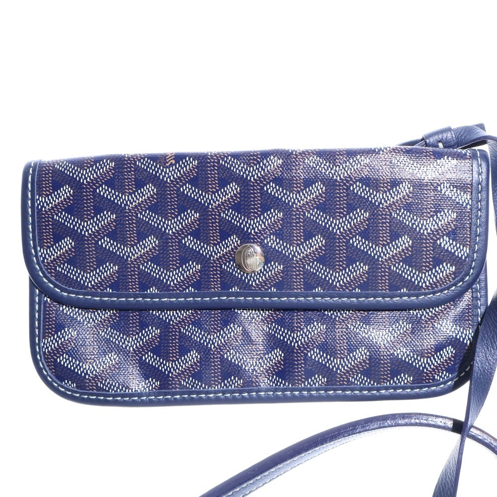 GOYARD(ゴヤール) サンルイMM PVCコーティングキャンバス レザー ハンド トートバッグ ネイビー