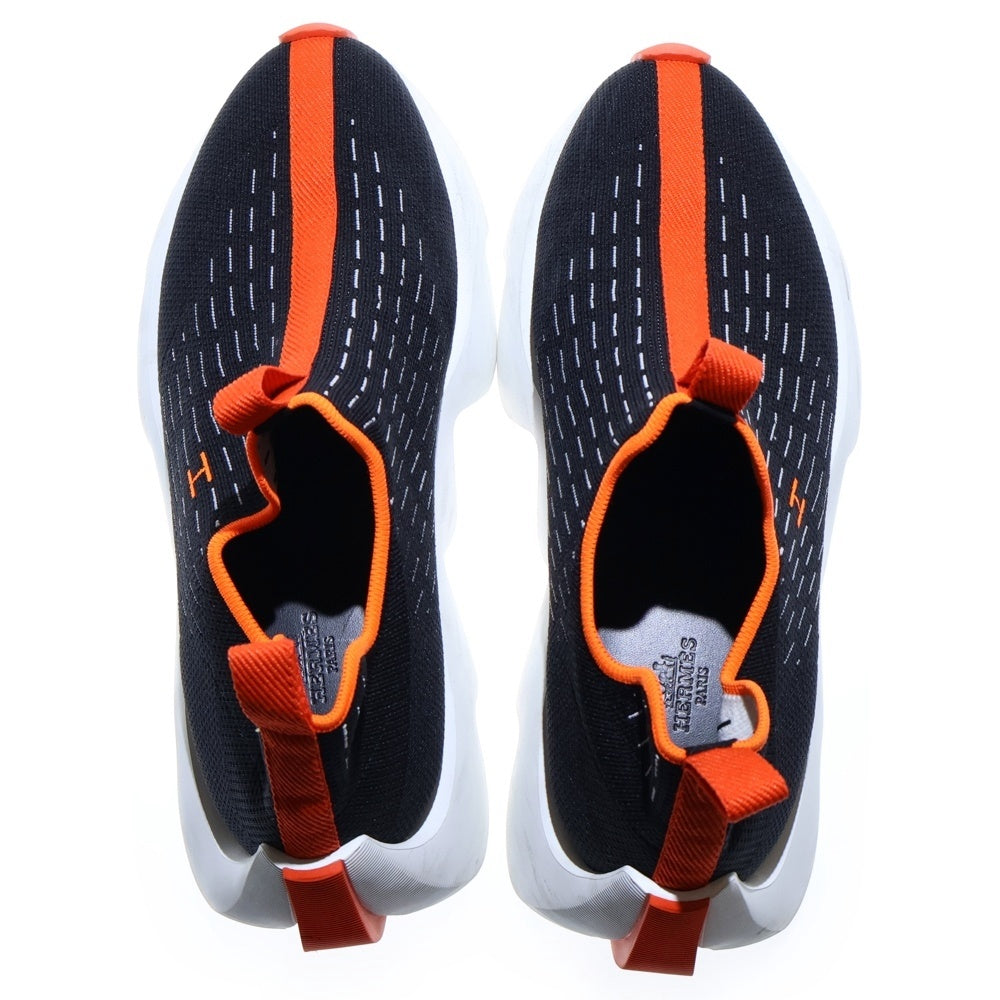 HERMES(エルメス) エクレール ニット スニーカー ソックススニーカー ブラック×オレンジ ファブリック 靴