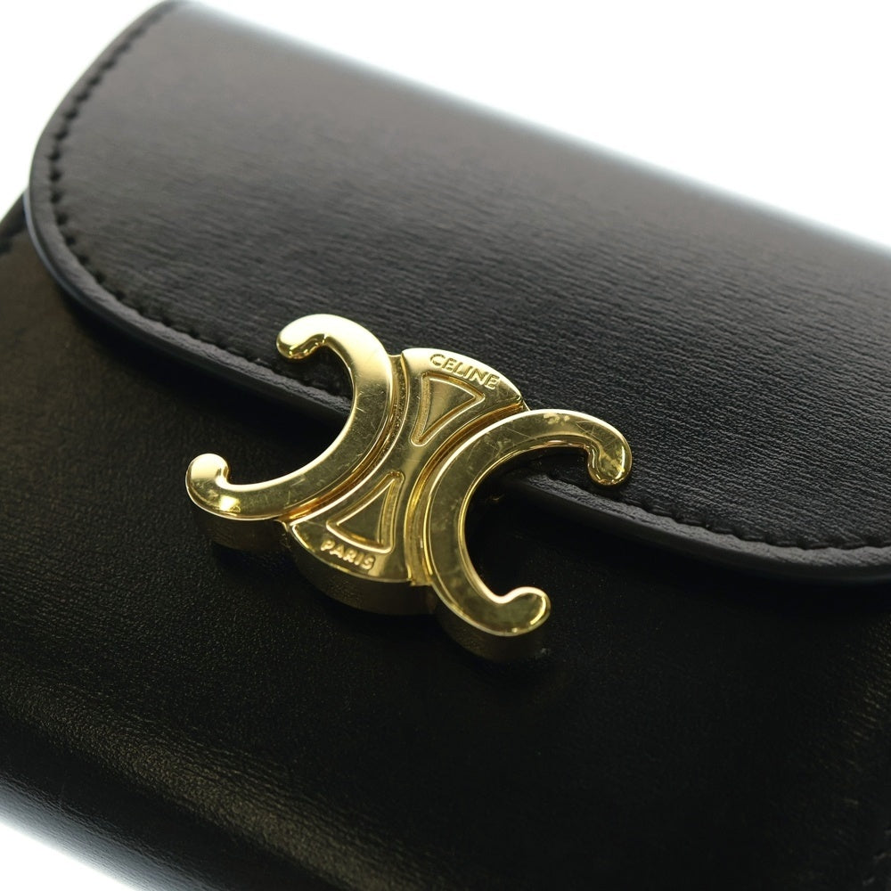 CELINEレザー三つ折り財布 ゴールド金具付き セリーヌ 三つ折り財布