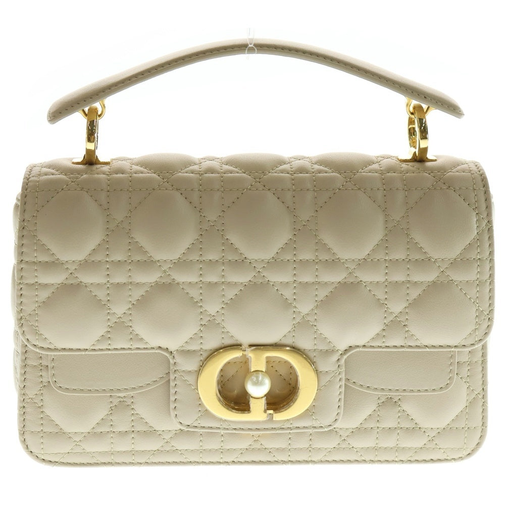 DIOR(ディオール) Jolie ジョリー トップハンドルバッグ ショルダーバッグ スモール カナージュ ベージュ カーフレザー
