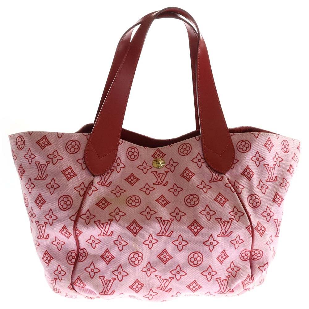 LOUIS VUITTON(ルイヴィトン) ビーチライン カバイパネマPM トートバッグ ハンドバッグ レザー×キャンバス ピンク×レッド ゴールド金具 M95984