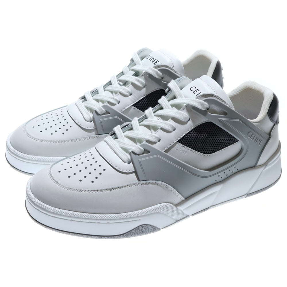 CELINE(セリーヌ) 25SS トレーナー CT-09 トリオンフ ロゴ レザー レースアップ ローカットシューズ スニーカー ホワイト/グレー