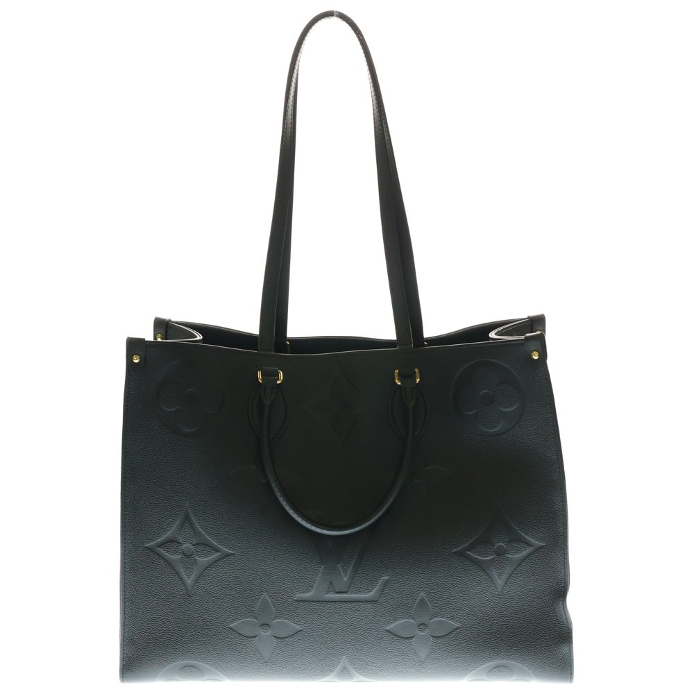 LOUIS VUITTON(ルイヴィトン) オンザゴーGM モノグラム アンプラント エンボスレザー ショルダー トートバッグ ゴールド金具 ブラック M44925