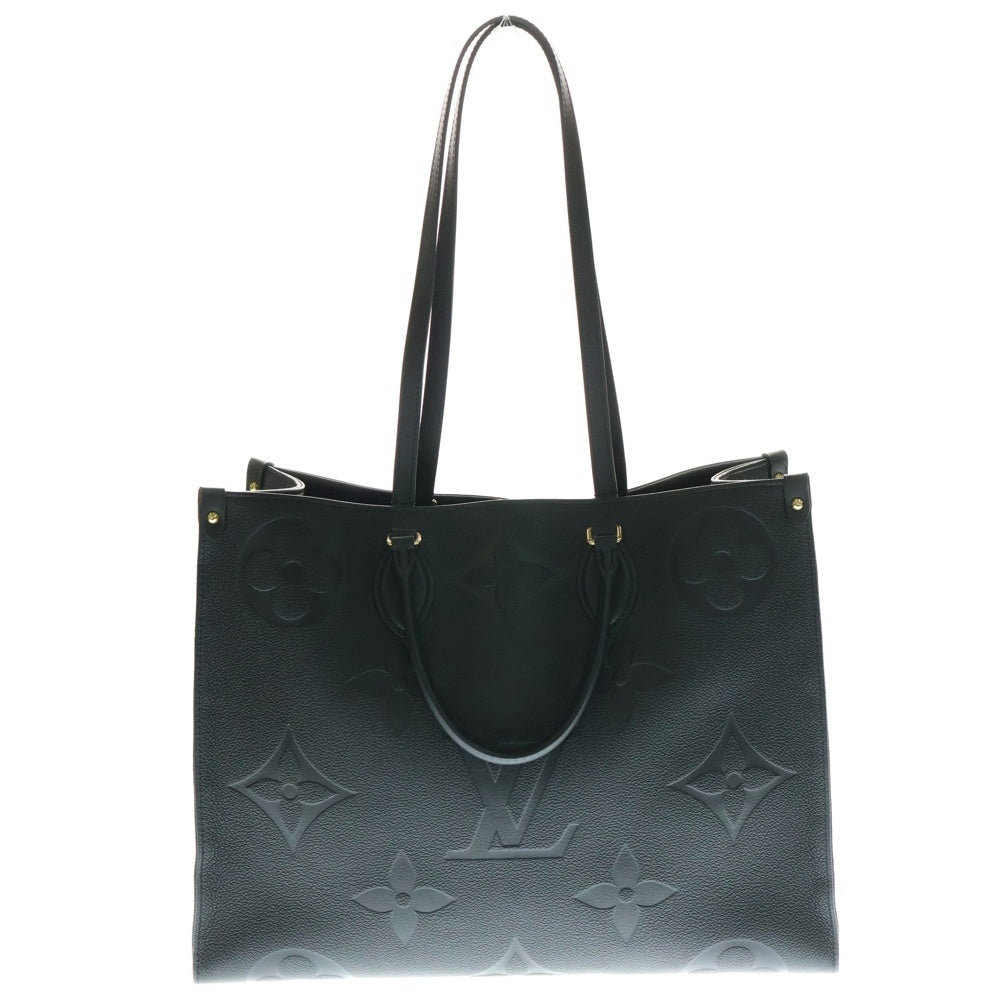 LOUIS VUITTON(ルイヴィトン) オンザゴーGM モノグラム アンプラント エンボスレザー ショルダー トートバッグ ゴールド金具 ブラック M44925