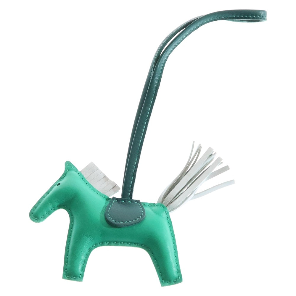 HERMES(エルメス) ロデオチャーム PM ミント×マラカイト×ブルーブリュム アニョーミロ レザー グリーン Z刻印