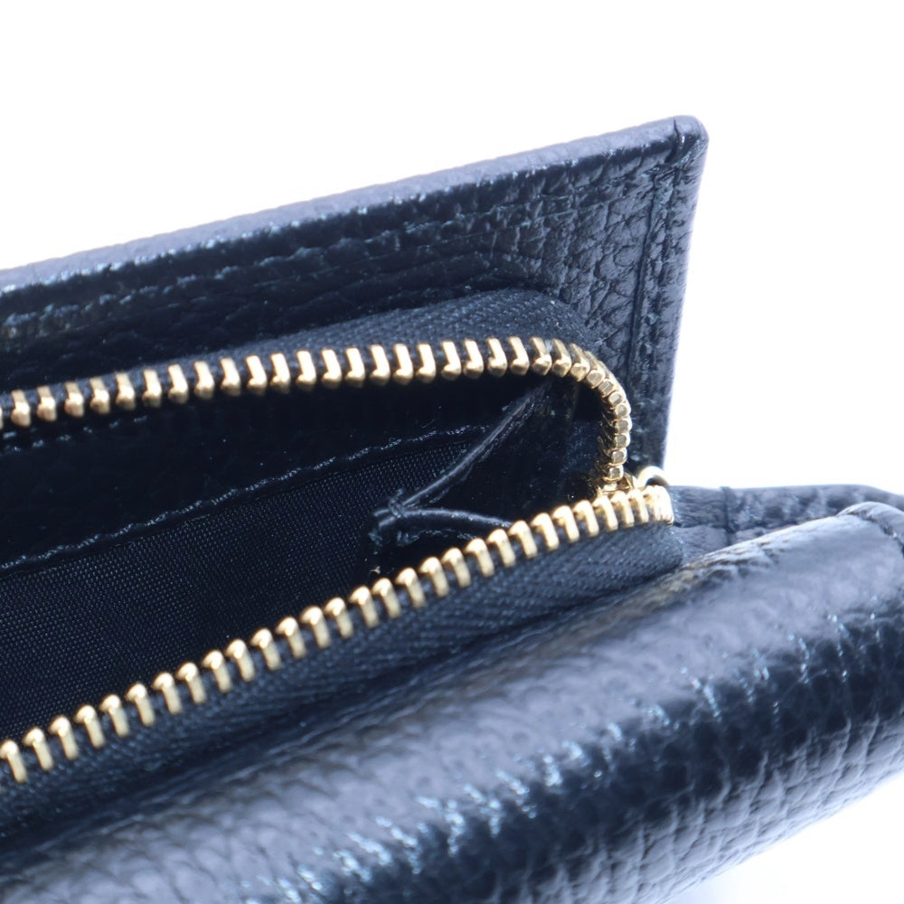 GUCCI(グッチ) GGマーモント コンパクトウォレット 三つ折り財布 コインケース ブラック レザー 644407 ゴールド金具