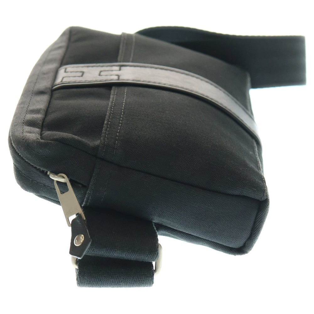 HERMES(エルメス) アカプルコ サンチュール ショルダーバッグ ウエストバッグ ボディバッグ ブラック ナイロン×レザー