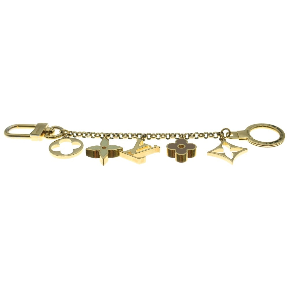 LOUIS VUITTON(ルイヴィトン) フルール・ドゥ・モノグラム バッグチャーム キーリング キーホルダー GP ゴールド金具 M65111