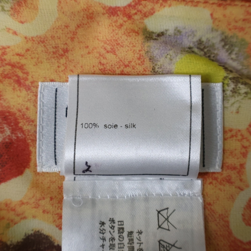 CHANEL(シャネル) 04P スプリングコレクション ココマーク フラワー総柄プリント シルク プリーツ ミニ スカート オレンジ レディース P23113V13882