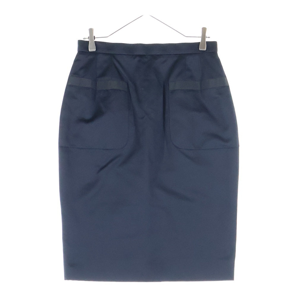 CHANEL(シャネル) 95AW ココマークボタン シルクサテン ミディアム タイトスカート ブラック レディース P05731V02143