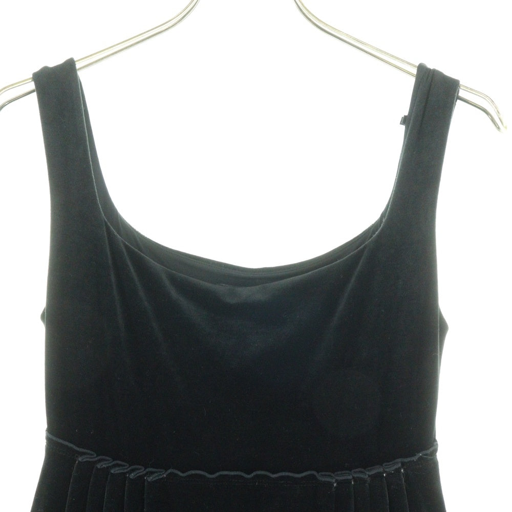 FOXY NEW YORK(フォクシーニューヨーク) タックデザイン ベロア キャミソール ミディアム ワンピース ブラック レディース 26593-VS0FA302V