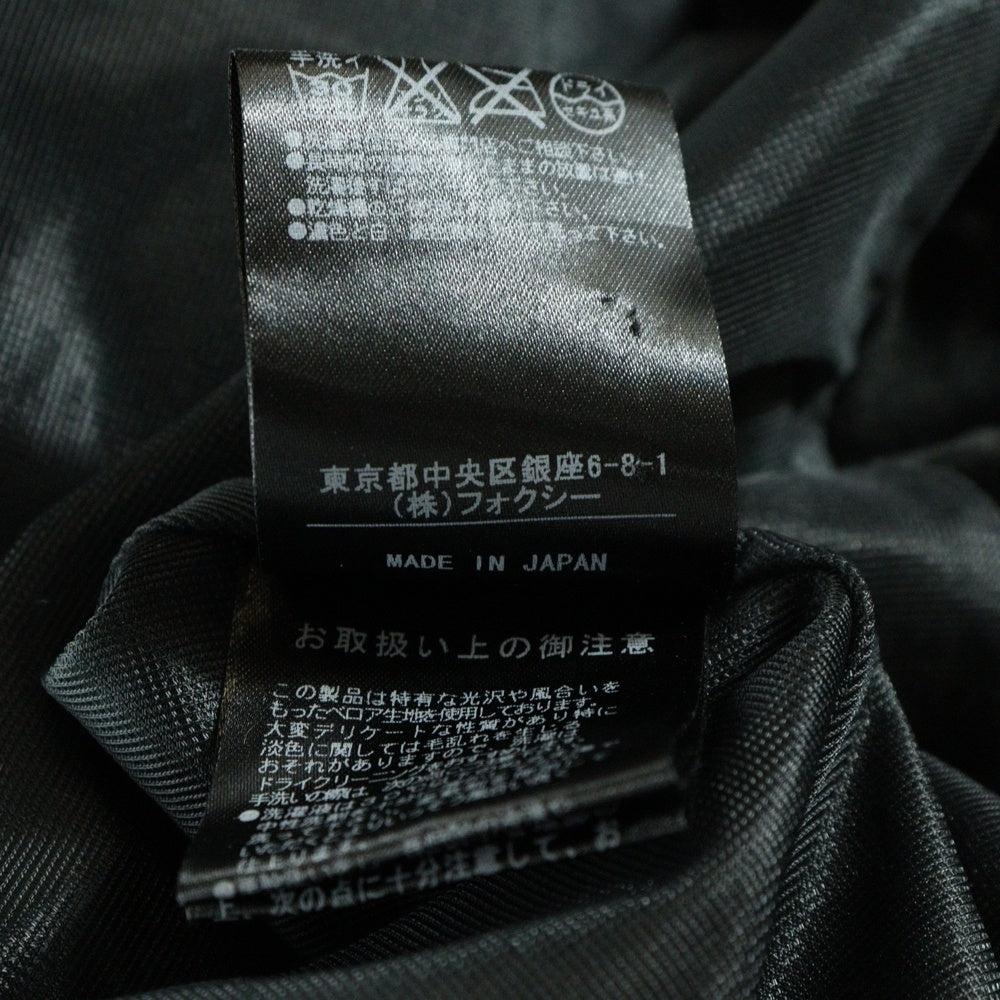 FOXY NEW YORK(フォクシーニューヨーク) タックデザイン ベロア キャミソール ミディアム ワンピース ブラック レディース 26593-VS0FA302V