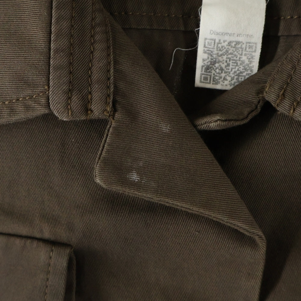 PATOU(パトゥー) ゴールドボタン クロップド ショート丈 コットン ジャケット ブラウン レディース JA0480074808D