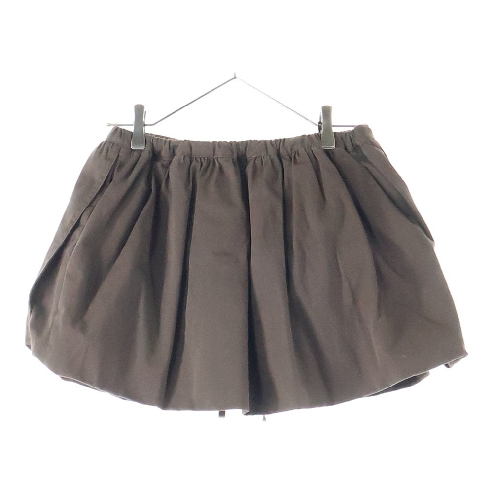PATOU(パトゥー) コットン ギャザー ドローストリング フレア ミニスカート ブラウン レディース SK0810074808B