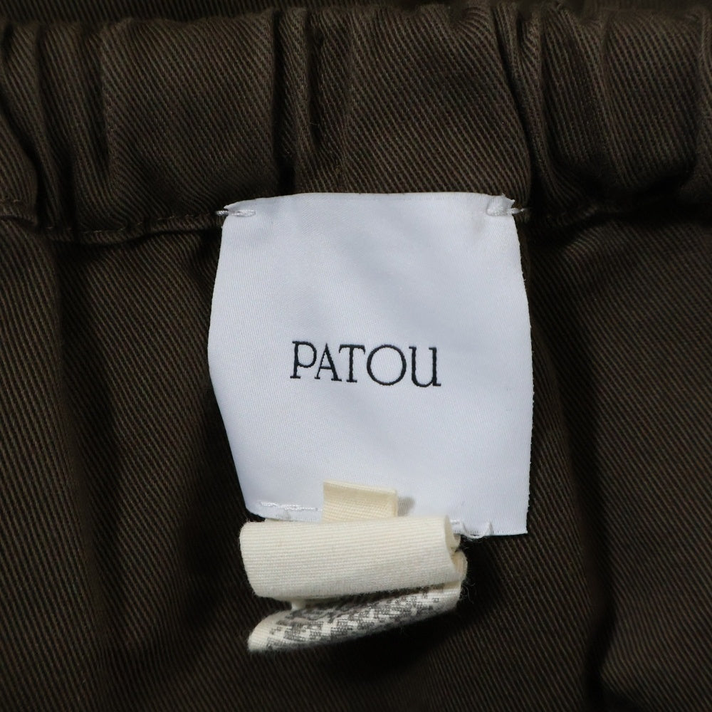 PATOU(パトゥー) コットン ギャザー ドローストリング フレア ミニスカート ブラウン レディース SK0810074808B