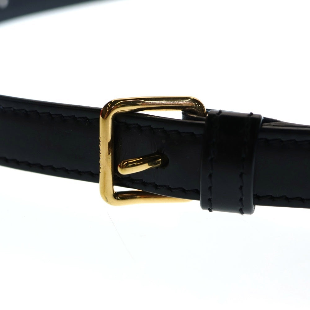 CELINE(セリーヌ) トリオンフ クラシック ショルダーバッグ ショルダーポシェット ブラック ゴールド金具 カーフスキン