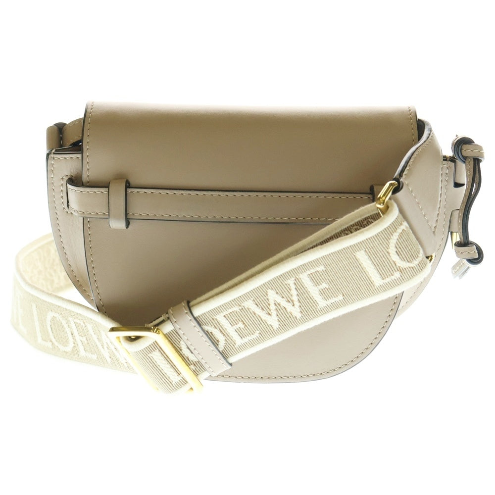 LOEWE(ロエベ) アナグラム ゲートデュアルミニ ショルダーバッグ ミニバッグ ベージュ ゴールド金具 ソフトカーフ