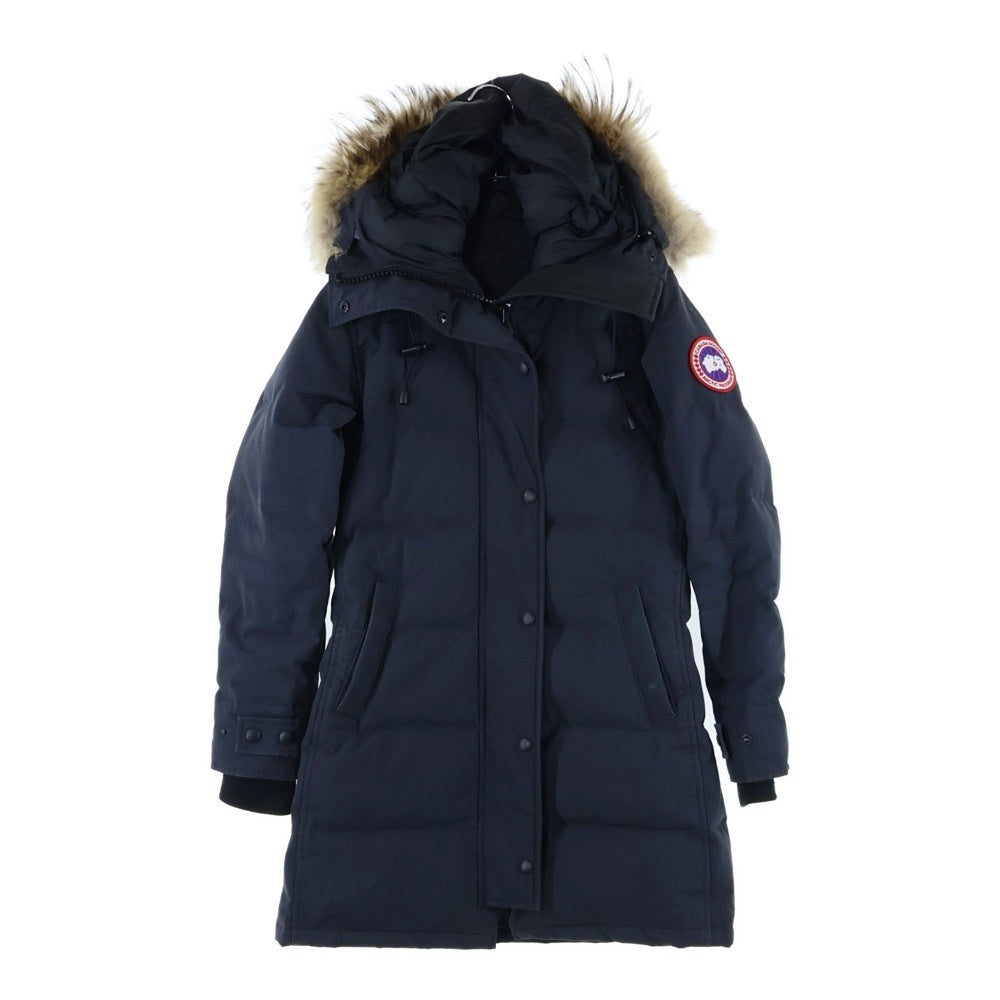 CANADA GOOSE(カナダグース) SHELBURNE PARKA シェルバーン パーカー ファー フーデッド ジップアップ ダウン ロングジャケット コート ネイビー レディース 3802LA