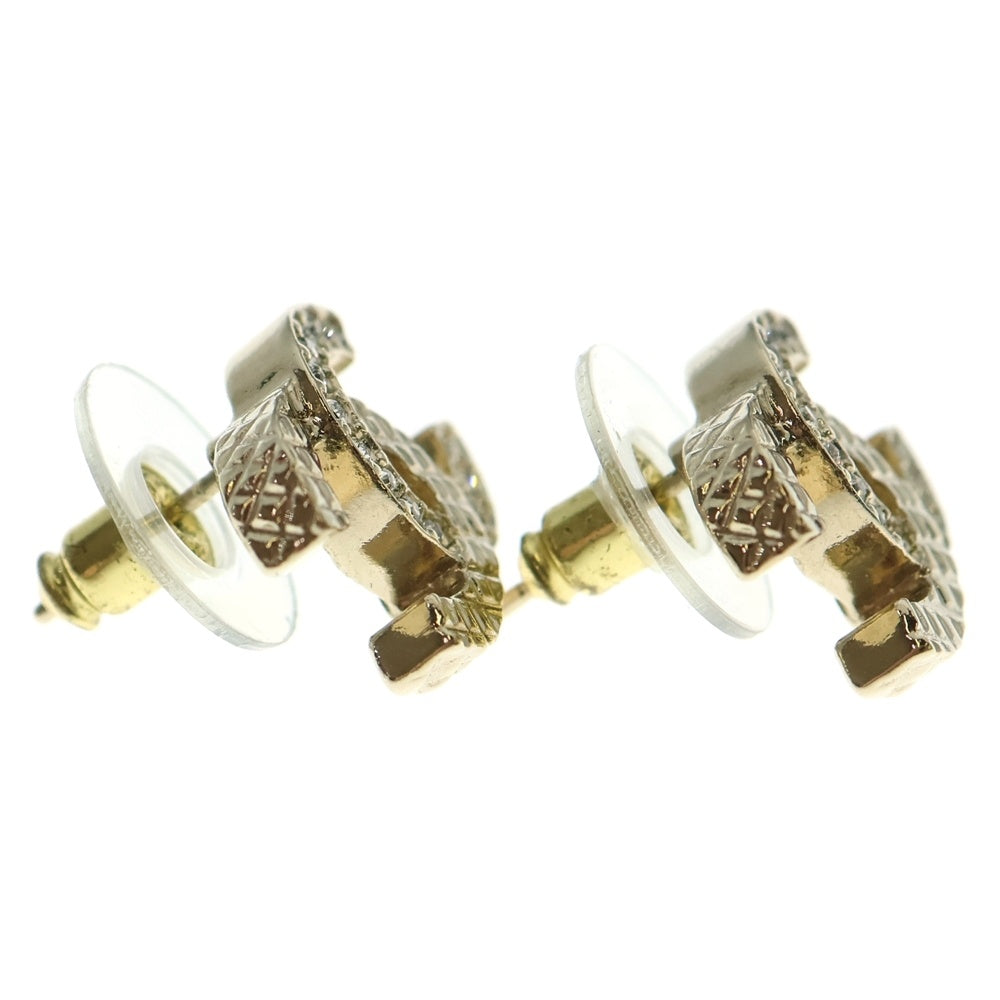 CHANEL(シャネル) ココマーク ラインストーン ロゴピアス シャンパンゴールド GP