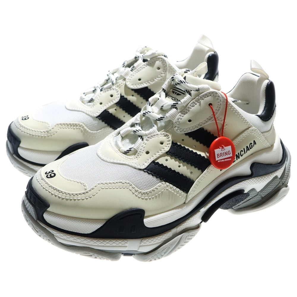 BALENCIAGA(バレンシアガ) ×adidas Triple S アディダス トリプルエス レースアップ ローカットスニーカー ダッドシューズ ホワイト/ブラック 39/26cm 712764