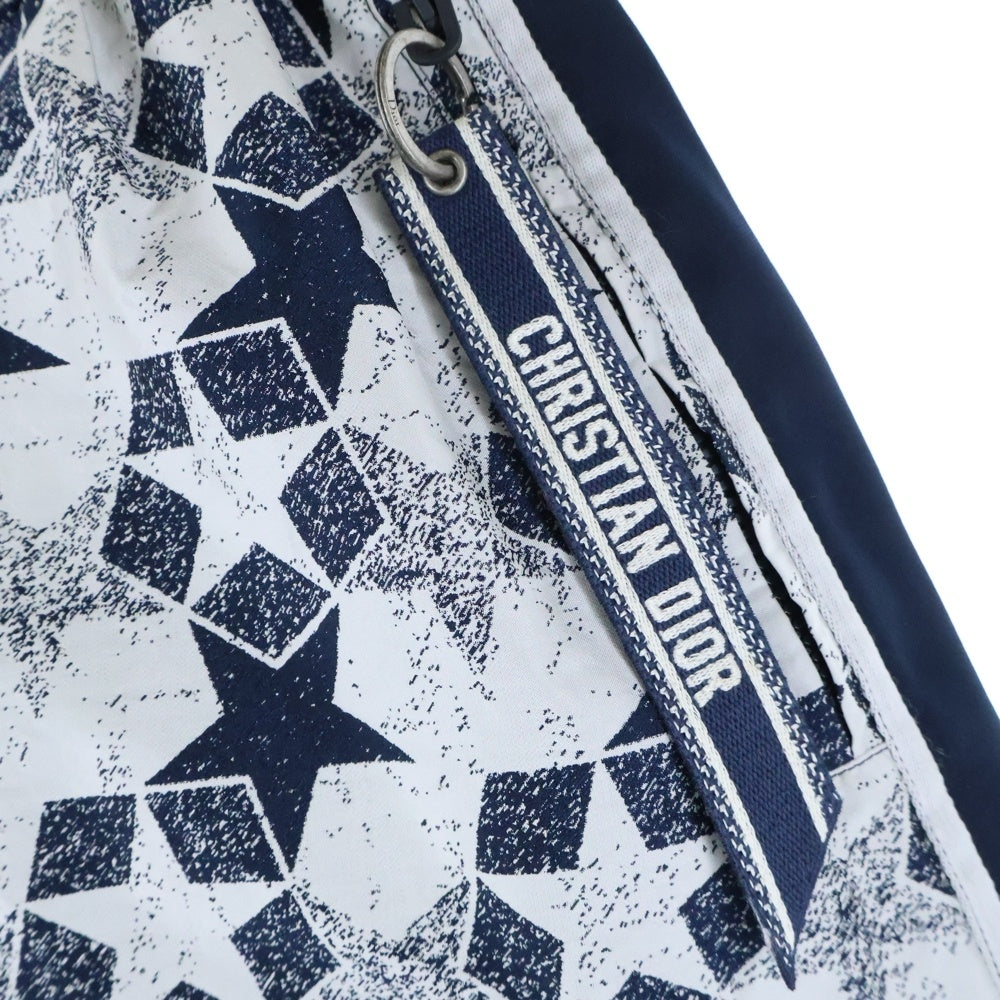 DIOR(ディオール) サイドロゴ ジャガード スター総柄 ロングスカート ネイビー/ホワイト レディース 217J24A2977