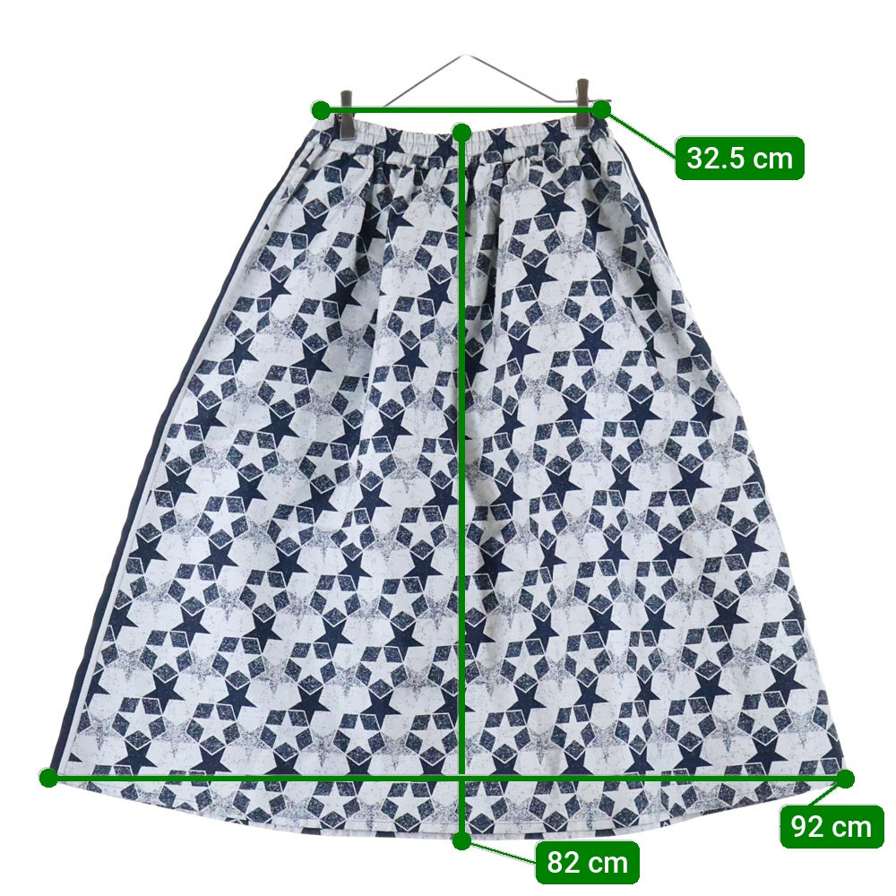 DIOR(ディオール) サイドロゴ ジャガード スター総柄 ロングスカート ネイビー/ホワイト レディース 217J24A2977