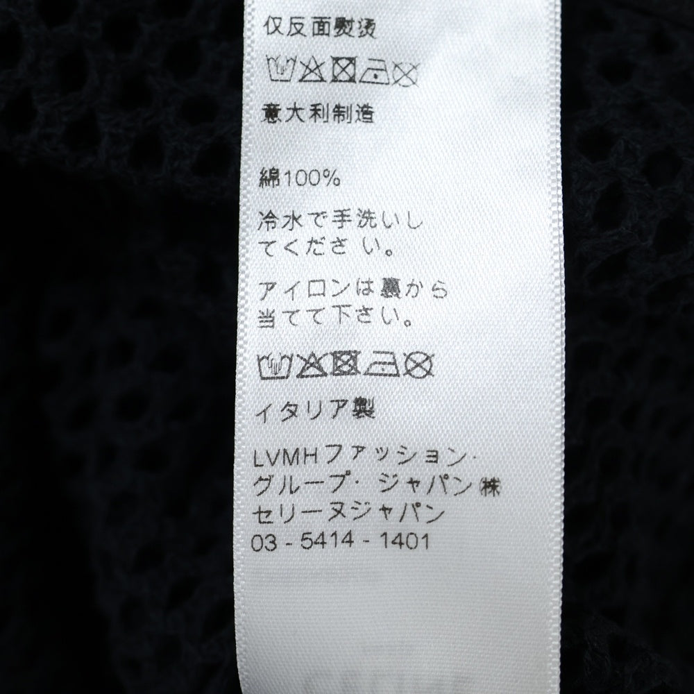 CELINE(セリーヌ) 22SS ロゴプリント メッシュ クルーネック 半袖Tシャツ カットソー ブラック 2X62A950P