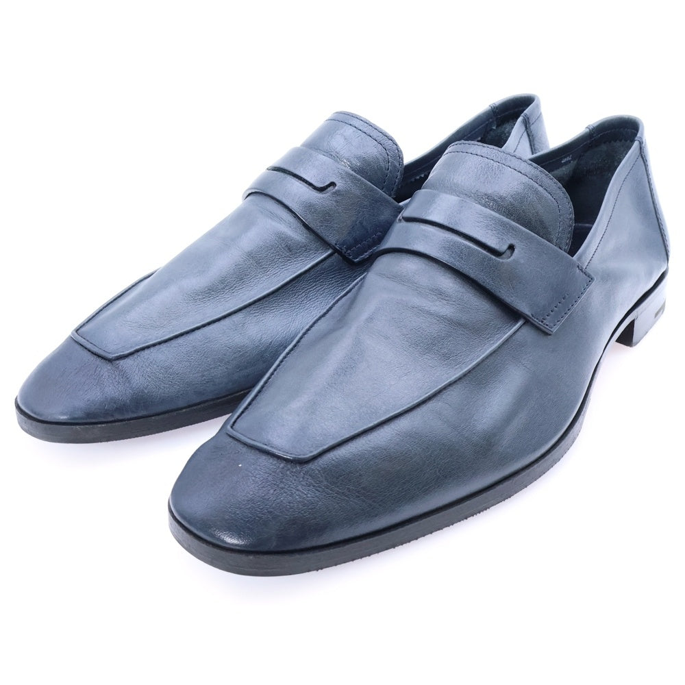 Berluti(ベルルッティ) ロレンツォ レザー スクエアトゥ ドレスシューズ ローファー ネイビー