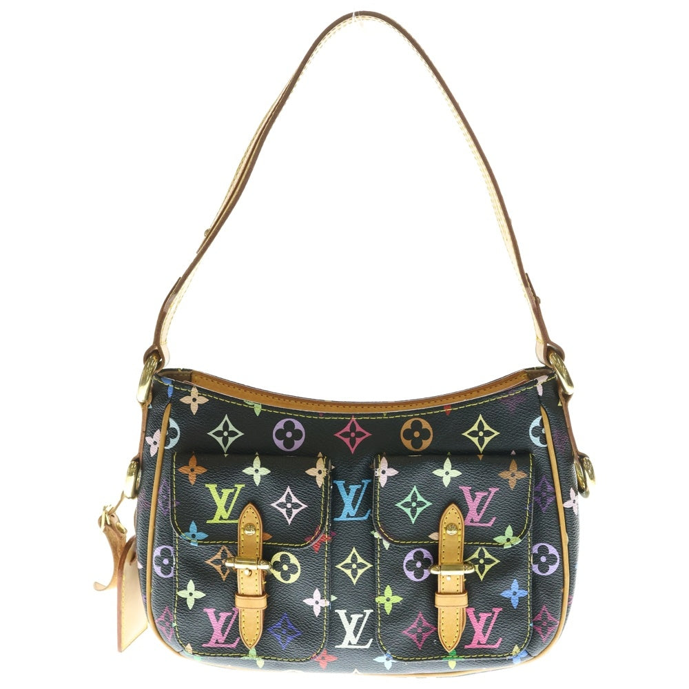 LOUIS VUITTON(ルイヴィトン) モノグラムマルチカラー ロッジPM ハンドバッグ ワンショルダーバッグ ブラウン×ブラック レザー×PVC M40054 ゴールド金具