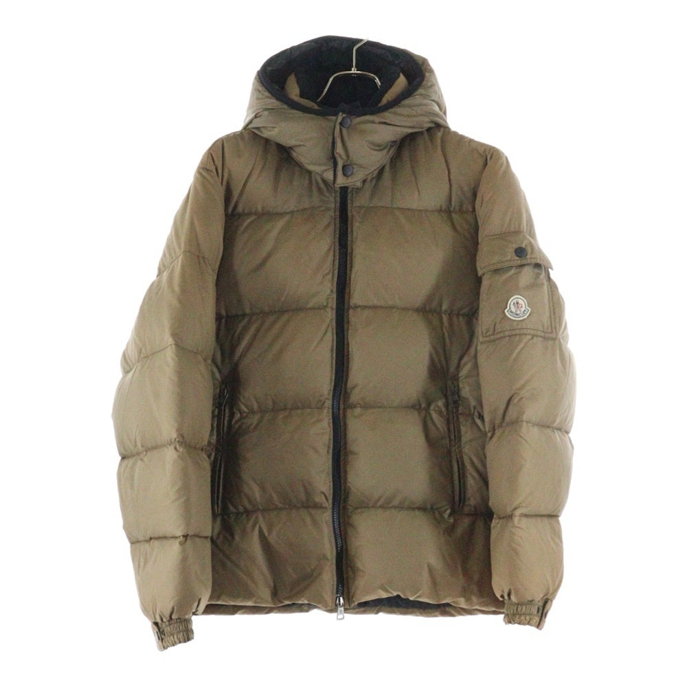 MONCLER(モンクレール) TISSU MATERIAL STOFF TESSUTO ロゴワッペン付フーデッドダウンジャケット ブルゾン ベージュ 042/091.41311-50
