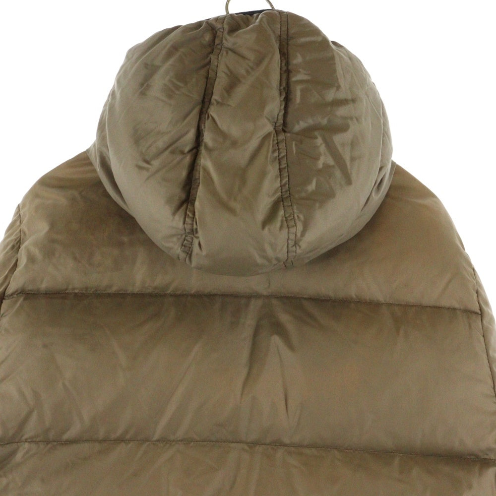 MONCLER(モンクレール) TISSU MATERIAL STOFF TESSUTO ロゴワッペン付フーデッドダウンジャケット ブルゾン ベージュ 042/091.41311-50