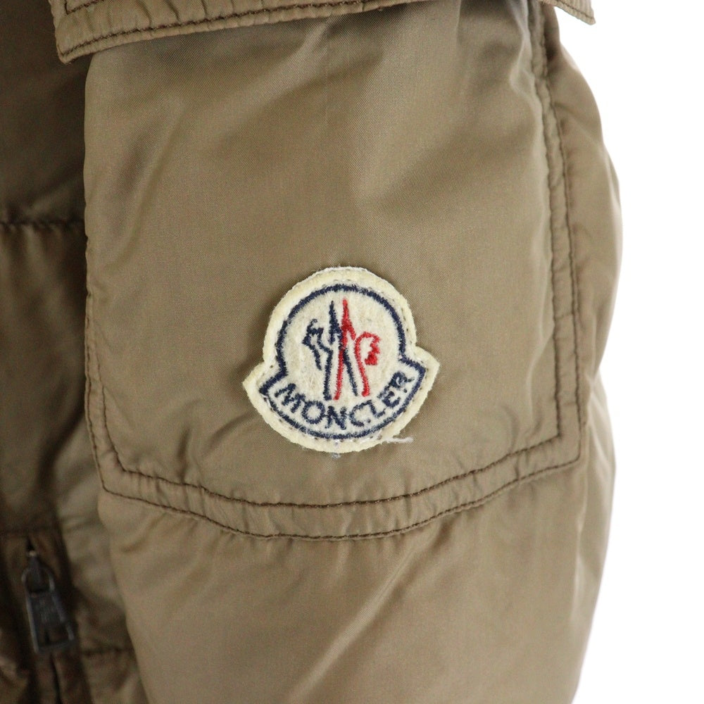 MONCLER(モンクレール) TISSU MATERIAL STOFF TESSUTO ロゴワッペン付フーデッドダウンジャケット ブルゾン ベージュ 042/091.41311-50