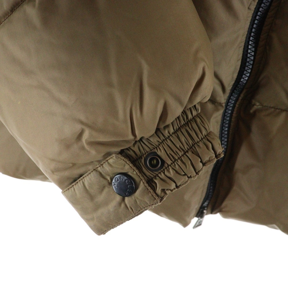 MONCLER(モンクレール) TISSU MATERIAL STOFF TESSUTO ロゴワッペン付フーデッドダウンジャケット ブルゾン ベージュ 042/091.41311-50