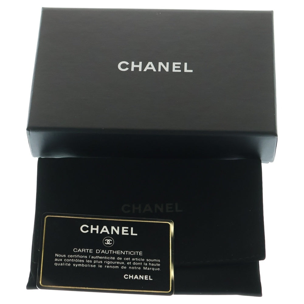 CHANEL(シャネル) 2.55 マトラッセ スモールウォレット カードケース ブラック ラムスキン ゴールド金具