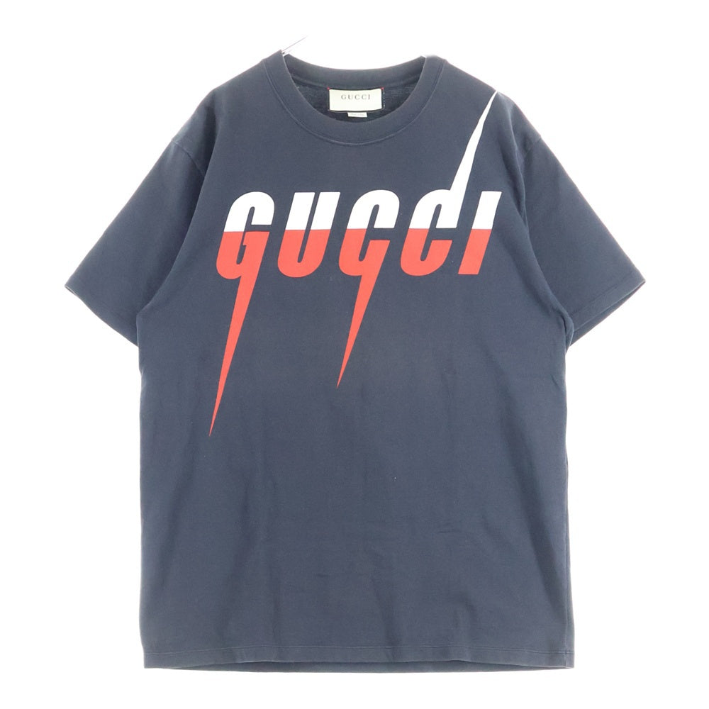 GUCCI(グッチ) 19SS ブレード ロゴプリント クルーネック 半袖Tシャツ カットソー ブラック 565806