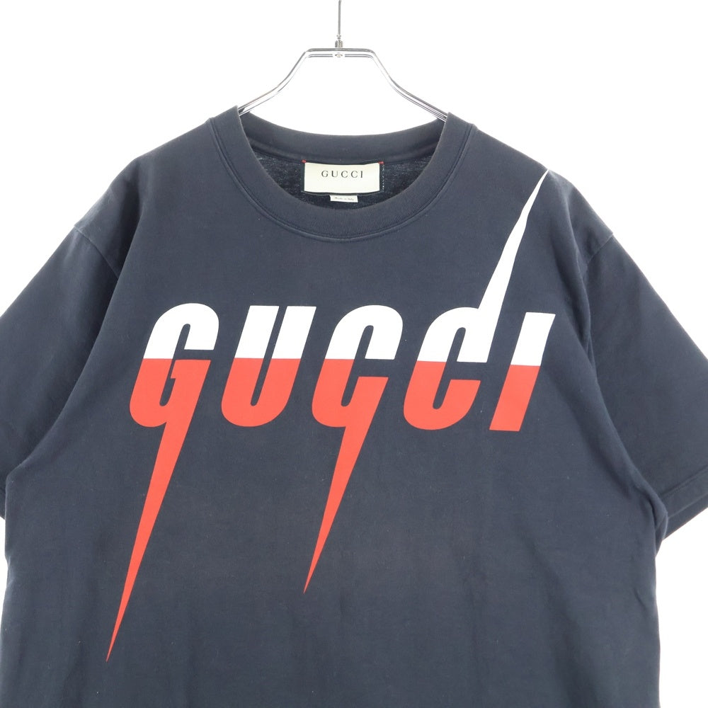 GUCCI(グッチ) 19SS ブレード ロゴプリント クルーネック 半袖Tシャツ カットソー ブラック 565806