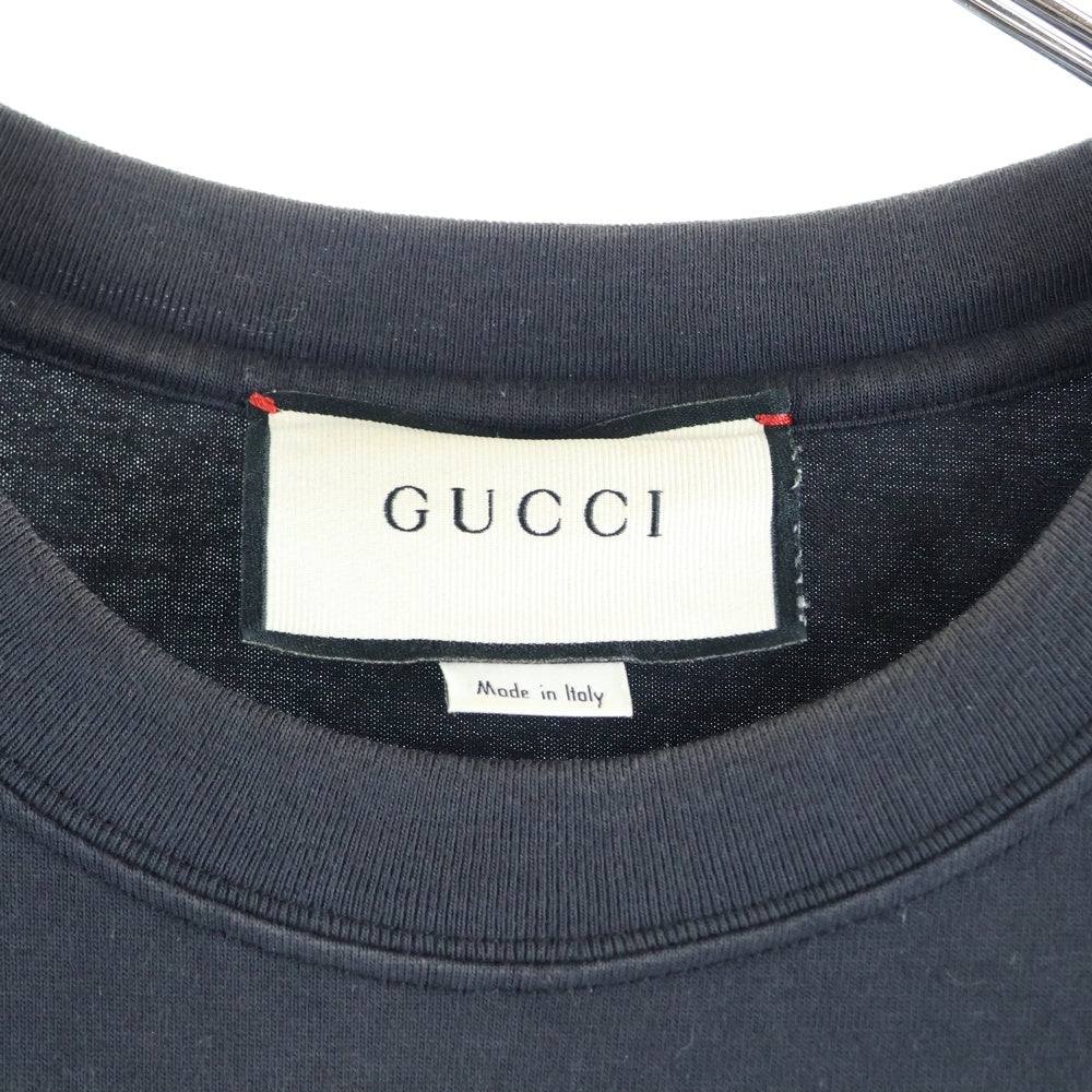 GUCCI(グッチ) 19SS ブレード ロゴプリント クルーネック 半袖Tシャツ カットソー ブラック 565806