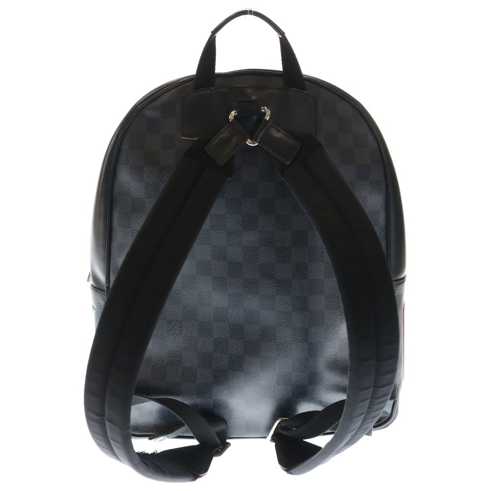 LOUIS VUITTON(ルイヴィトン) ジョッシュ ダミエグラフィット アルプスコレクション ワッペン PVC レザー バックパック シルバー金具 ブラック N40042