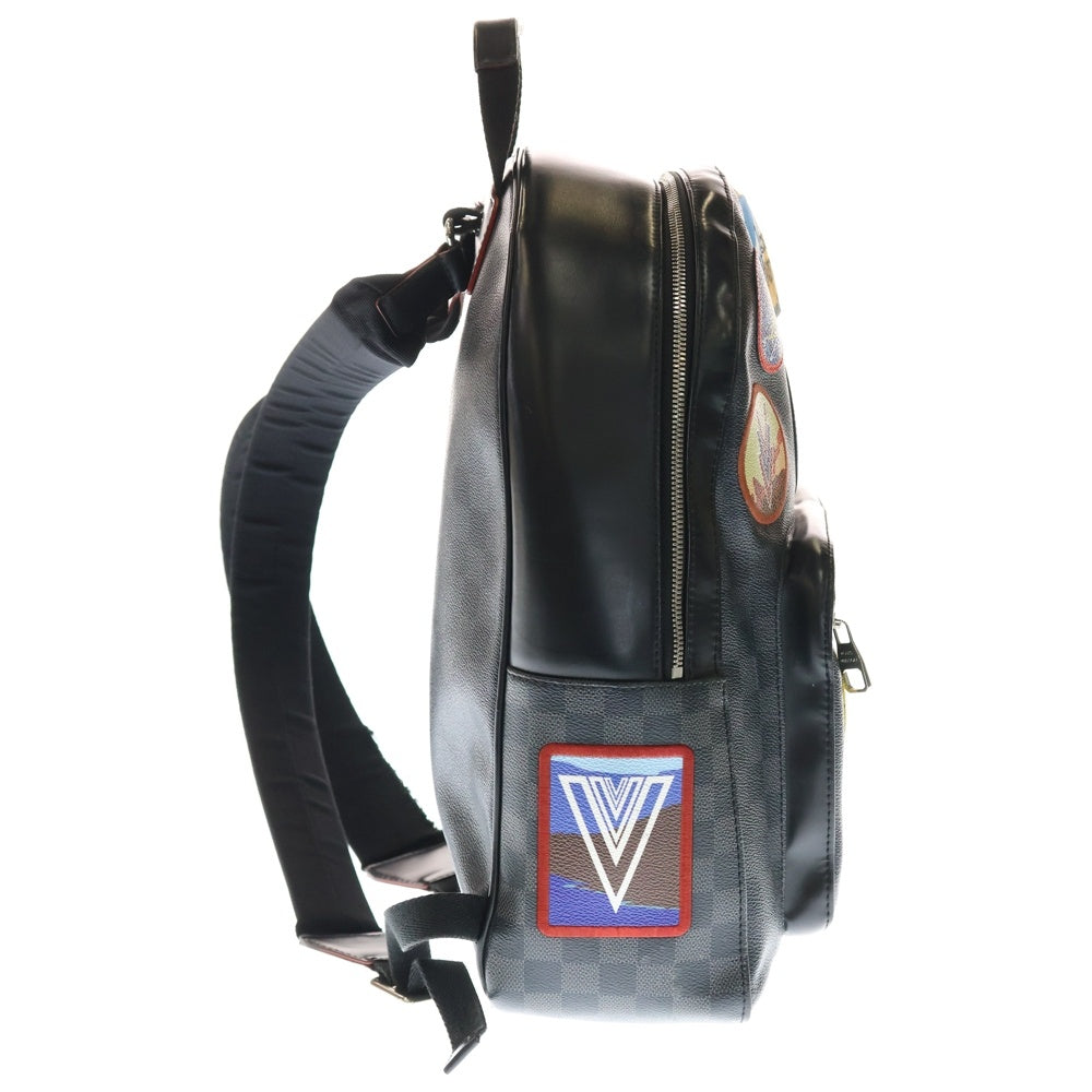 LOUIS VUITTON(ルイヴィトン) ジョッシュ ダミエグラフィット アルプスコレクション ワッペン PVC レザー バックパック シルバー金具 ブラック N40042