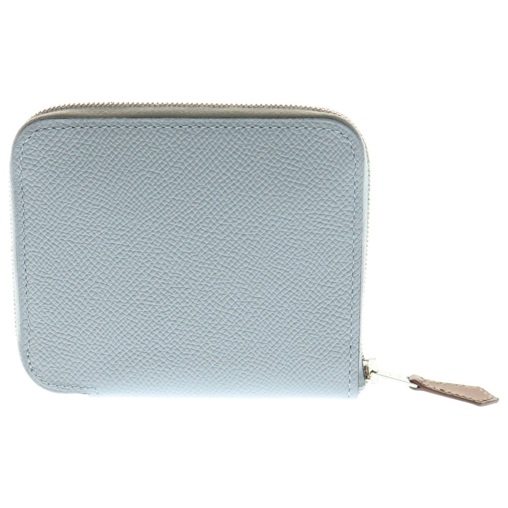 HERMES(エルメス) アザップコンパクト シルクイン エプソン グリパンタン コンパクトウォレット 財布 コインケース グレー K刻印 シルバー金具